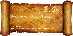Becherer Szilviusz névjegykártya